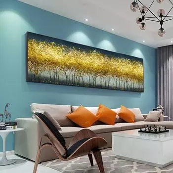 Абстрактная золотая фольга, листья, деревья, холст, картина, современное украшение для дома, большие настенные художественные картины, постеры и принты для гостиной 20*40cm