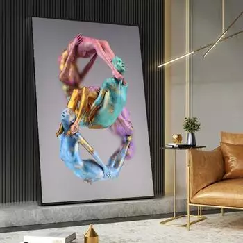 Абстрактное боди-арт постер, модное настенное украшение в стиле лофт, современные картины для гостиной, безрамная картина на холсте 21*30cm
