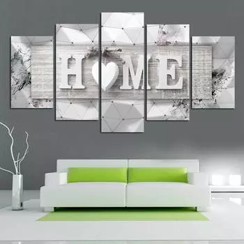 Абстрактное домашнее сердце с любовью, современные 5 шт., настенное искусство, холст, HD постеры, живопись для гостиной, спальни, домашний декор, фотографии, украшения 20x35 20x45 20x55cm