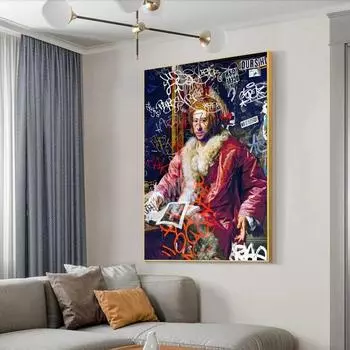 Абстрактное граффити, холст, картина, отец археологии, печать плакатов, настенная художественная картина для гостиной, Настенный декор, Куадрос 21x30cm No Frame