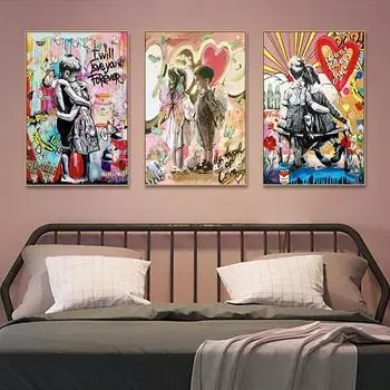 Абстрактное граффити, художественный постер и принт, холст для мальчиков и девочек, современная настенная художественная картина для украшения дома в гостиной 21X30cm No Frame