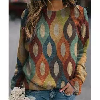 Абстрактное искусство 3D принт женские толстовки уличная одежда пуловеры топы Y2k толстовка женская одежда свободный топ S