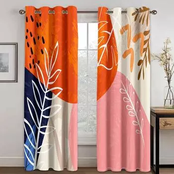 Абстрактное искусство Anthestic Boho Morandi Window Curtains Blinds For Living Room Bedroom Bathroom Cuicten Office Door Home Decor2Pcs 100W130H(CM)40x51in&rod pocket