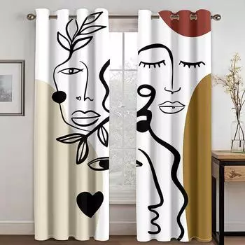 Абстрактное искусство Anthestic Morandi Оконные шторы Жалюзи для гостиной, спальни, кухни, офиса, двери, жалюзи, окна, домашний декор2 шт. (W50H130cm)-2pcs&Hook