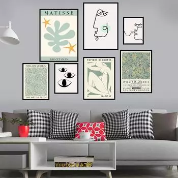 Абстрактное искусство Матисс, настенная картина, холст, картина, плакат и принты, декор для гостиной, скандинавский домашний декор, Настенный декор 21cm30cm NoFrame