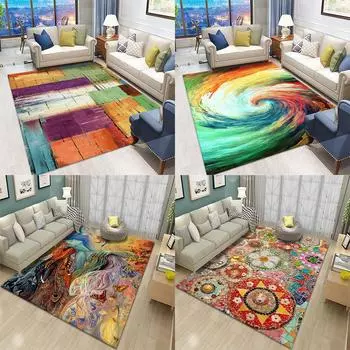 Абстрактное искусство Напольный ковер для гостиной Домашний кухонный коврик Коврик для спальни Коврик для входа Прихожая Тай-Дай Вихревой коврик для гостиной 40x60cm