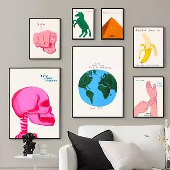 Абстрактное искусство печать постеров на холсте картина гостиная дом спальня декоративная живопись 21*30cm No Frame