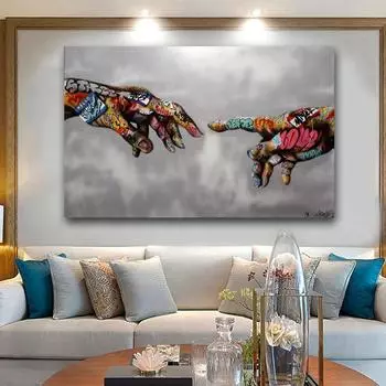 Абстрактное искусство Рука Бога Классические уличные художественные принты Картины для гостиной Печать на холсте Современная декоративная живопись 21cm30cm NoFrame