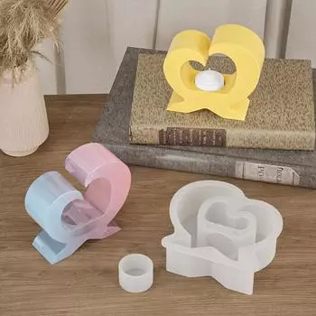 Абстрактное искусство Сердцевидный дизайн Подсвечник Основа Ремесло Подсвечник ручной работы Креативные подарки Декоративные силиконовые аксессуары своими руками