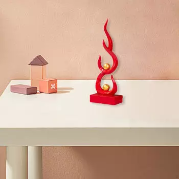 Абстрактное искусство Статуя Художественные работы Коллекции Настольный орнамент Современная огненная скульптура Пламя из смолы Фигурка красный