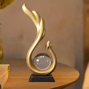 Абстрактное искусство Статуя Скульптура с шаром Декор для кабинета Спальня Настольная фигурка Коллекционная статуэтка