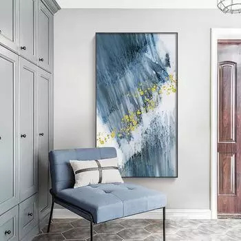 Абстрактное искусство звездное синее настенное полотно, модульные картины для гостиной, настенные художественные принты, постеры, декоративные картины 20cm40cm NoFrame