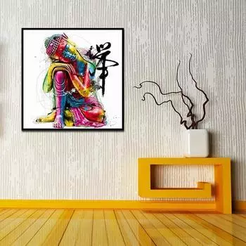 Абстрактное лицо Будды плакат 1 шт. современный домашний декор стены холст картина искусство HD печать живопись на холсте для гостиной 21*30cm