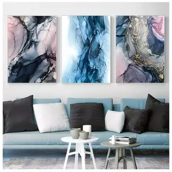 Абстрактное облако, холст, живопись, красочная настенная живопись, скандинавский плакат с принтом, современная креативная картина, украшение для гостиной 20x30cm No Frame грани розовый