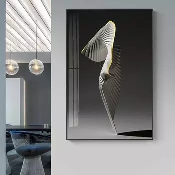 Абстрактное скандинавское черно-белое современное настенное искусство в стиле рок, украшение для крыльца, настенные картины для декора коридора, гостиной 20x30cm Unframed gainsboro