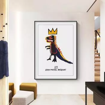 Абстрактное современное уличное граффити художника Жана Мишеля, настенное искусство, холст, живопись, постеры, картина для гостиной, домашний декор 21x30cm No frame