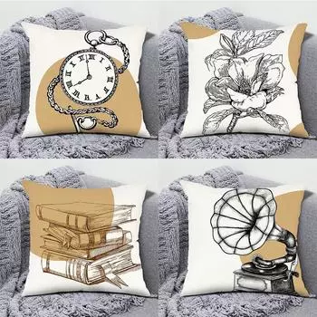 Абстрактное украшение для гостиной, дома, квадратная наволочка, винтажный диван с росписью 40x40cm