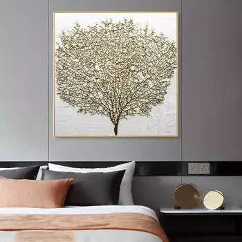 Абстрактное золотое денежное дерево, холст, картины на стене, художественные постеры и принты, современный декор, картины для гостиной, Куадрос 20x20cm no frame
