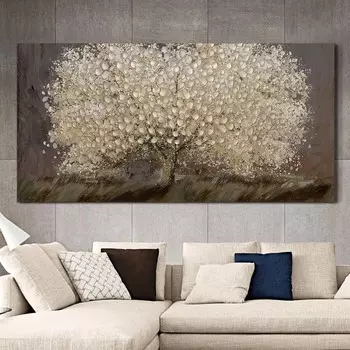 Абстрактное золотое дерево, цветок, холст, живопись, постеры и принты, минимализм, настенная художественная картина, современное украшение для гостиной, безрамное 20x40cm