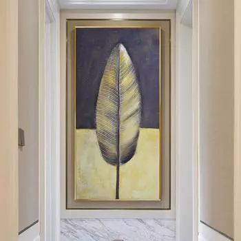 Абстрактное золотое перо плакат и принты, настенная живопись на холсте, винтажная картина для гостиной, дома, скандинавский декор, без рамки 20cm40cm NoFrame