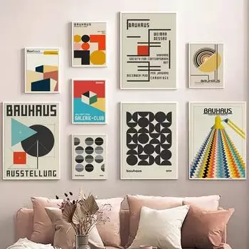 Абстрактные 3D геометрические пленки Баухаус, постеры и принты, скандинавские японские настенные художественные картины на холсте, современные картины для домашнего декора 21x30cm No Frame