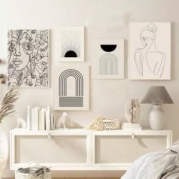 Абстрактные богемные плакаты в стиле бохо, настенные художественные холсты, картины на стене, картина для гостиной, интерьерная живопись, украшение комнаты 21cm30cm NoFrame