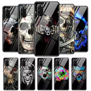 Абстрактные чехлы с изображением черепа для Samsung Galaxy S10 5G S20 Ultra S10e S8 S9 Note 10 8 9 Plus, чехол для телефона из закаленного стекла Note 10 Plus кислотные зеленого