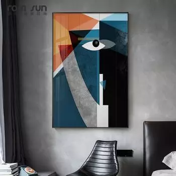 Абстрактные цветные геометрические картины на холсте, постеры и принты, креативные импрессионистские настенные художественные картины для гостиной, домашний декор 21*30cm