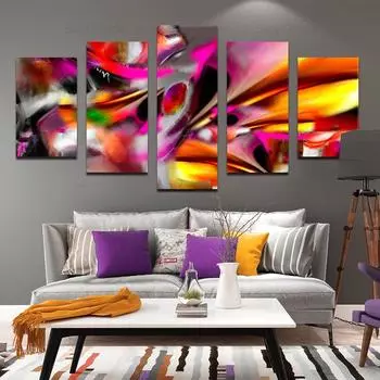 Абстрактные цветные граффити, блок, холст, картина, HD печатный постер, настенное искусство, 5 шт., фотографии для гостиной, дома, декор Cuadros 20x35cm*2 20x45cm*2 20x55cm*1