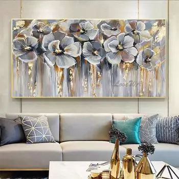 Абстрактные Цветочные Пейзажи Холст Искусства Настенные Картины Плакаты и Принты Настенная Роспись Гостиная Украшения Дома Безрамные 20x40cm