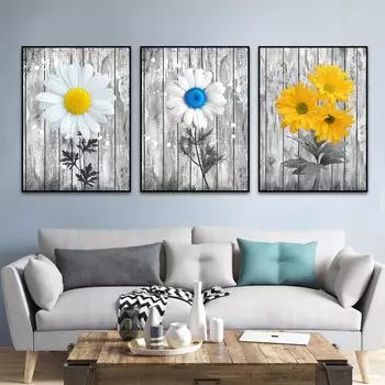 Абстрактные цветы, художественная картина на холсте, современные цветы, пейзажное искусство, постеры и принты, настенная картина для гостиной, домашний декор 20x30cm