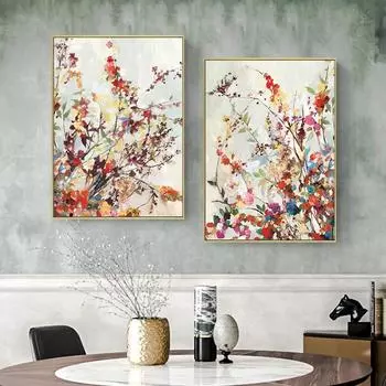 Абстрактные цветы картина холст настенная живопись минималистичный современный модный роскошный постер и принт для дома Декор в гостиную 21cm30cm NoFrame