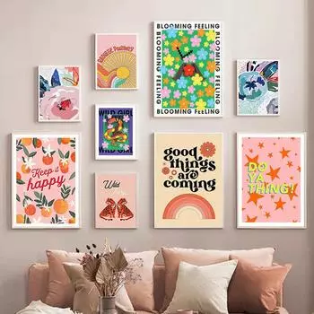 Абстрактные девушки цветы современные красочные стены искусства холст картины постеры и принты настенные панно для гостиной эстетика декор комнаты 21cm30cm No Frame