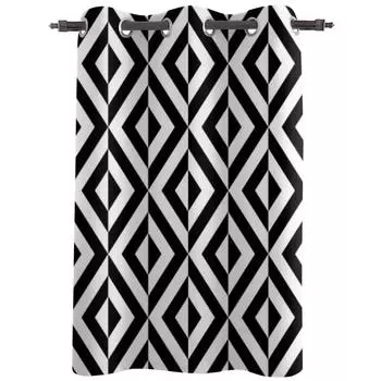 Абстрактные геометрические черно-белые оконные занавески для детской комнаты, домашние жалюзи, шторы для гостиной, спальни, оконные шторы 135W x 60H(cm) x1