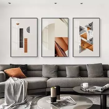 Абстрактные геометрические картины на холсте, постеры, принты, уникальные минималистичные настенные художественные картины для гостиной, спальни, прохода, домашний декор 21cm30cm NoFrame