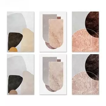 Абстрактные геометрические линии, мраморные постеры и принты, настенная живопись на холсте, скандинавские современные настенные картины для гостиной, домашний декор 21x30cm No Framed