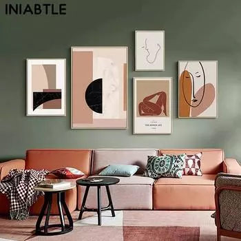 Абстрактные геометрические мраморные картины на холсте, винтажные постеры, принты, современная настенная художественная картина для галереи, гостиной, домашнего декора 21cm30cm NoFrame