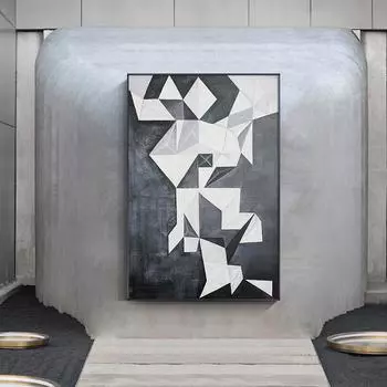 Абстрактные геометрические столкновения холст картины постеры и печать простые черно-белые настенные рисунки картины для гостиной спальни 21*30cm