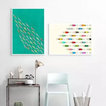 Абстрактные гоночные пловцы постер велосипедный холст живопись дорожные настенные художественные картины для гостиной декоративные принты на стене 21*30cm