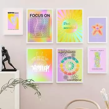 Абстрактные градиентные цветные блоки, линии, настенная живопись на холсте, плакаты на скандинавскую тему и принты, настенные панно для декора гостиной 21cm30cm NoFrame