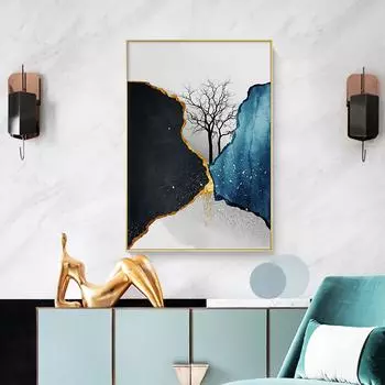 Абстрактные холодные цвета, холст, живопись, постеры и принт, минималистичный зыбучий песок, настенная картина для гостиной, спальни, домашний декор 21cm30cm NoFrame