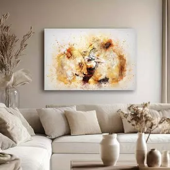 Абстрактные картины льва, картины на холсте, картины животных для гостиной, настенное искусство, абстрактное украшение дома 20x30cm красный