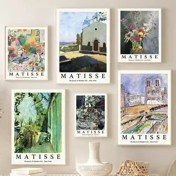 Абстрактные картины Матисса с изображением девушки-цветочницы, настенная живопись, холст, скандинавский постер и принты, настенные картины для декора гостиной 21x30cm No Framed