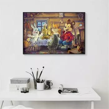 Абстрактные картины на холсте, животные, твари, кролик, украшение для детской комнаты, детские постеры, настенная художественная картина, аниме 21cm30cm NoFrame