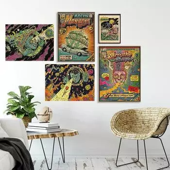 Абстрактные комиксы, ретро, новинка, газетные принты, постер, холст, живопись, современные настенные художественные картины для гостиной, спальни, домашний декор, без рамки 21*30cm