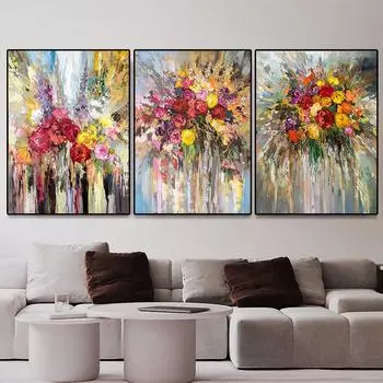 Абстрактные красочные цветы HD холст картины постеры и принты скандинавские абстрактные цветы настенная картина для домашнего декора комнаты 20x30cm no frame алабама багровый