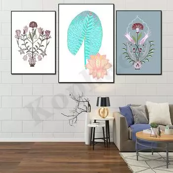 Абстрактные красочные цветы яркие современные растения элегантный цветочный декор стены плакат 21cm30cm NoFrame