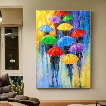 Абстрактные красочные граффити-зонтик, холст, живопись, постеры и принты, настенные художественные картины для гостиной, домашний декор, без рамки 21cm30cm NoFrame