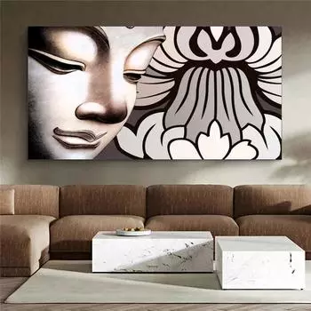 Абстрактные красочные картины на холсте с изображением Господа Будды, постеры и принты, настенные художественные картины в стиле буддизма для гостиной, офиса, домашнего декора, без рамки 20*40cm No Frame