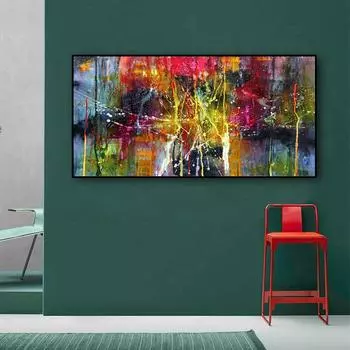 Абстрактные красочные линии, цветные блоки, холст, живопись, скандинавские постеры и принты, настенные художественные картины для гостиной, домашний декор, без рамки, без рамки 20*40cm